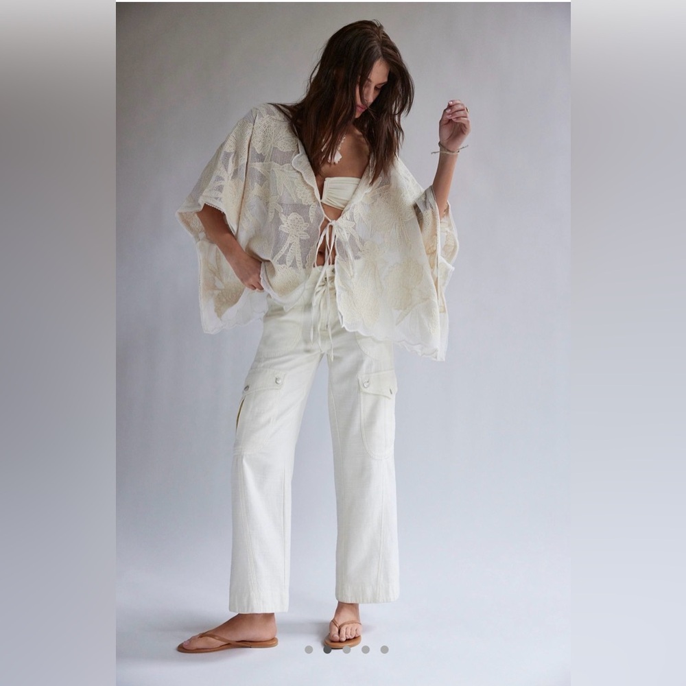 Free People - We The Free Park Ave Pull On Cargo Pants - Ivory - Size Large